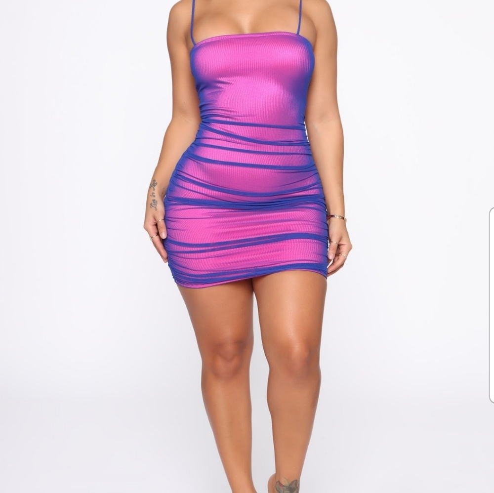 Royal/Pink mini dress